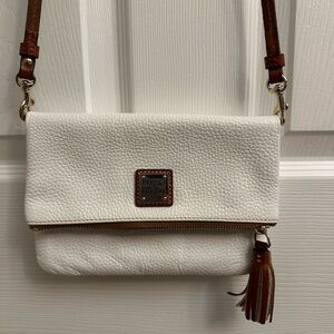 Dooney & Bourke White and Brown Crossbody Bag